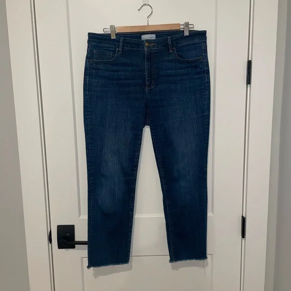 LOFT Curvy Straight Jean Raw Hem 31/12 - Picture 1 of 6
